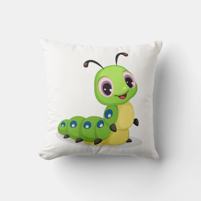 Cute Caterpillar Throw Pillow 16" x 16" (Front)