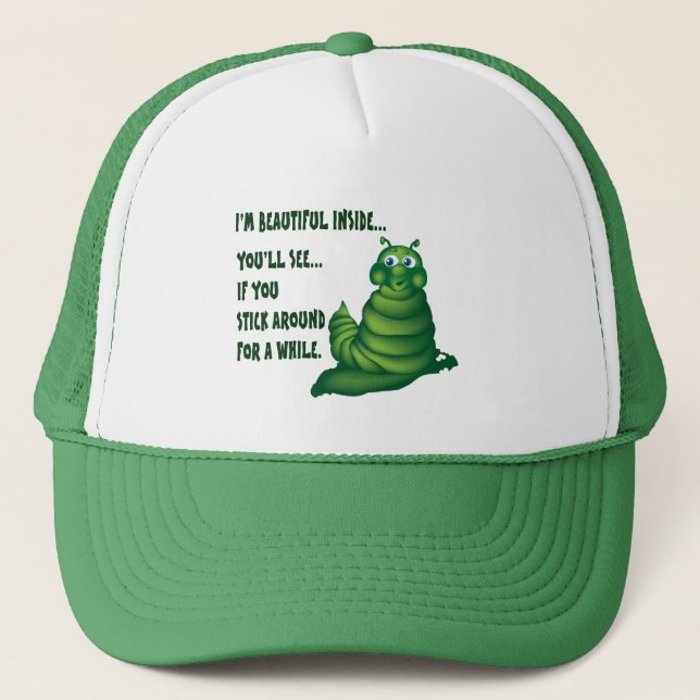 Cute Caterpillar Trucker Hat (Front)