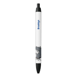 Cute catfish cartoon illustration black ink pen