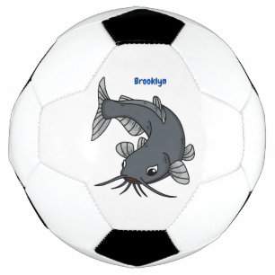 Cute catfish cartoon illustration  football
