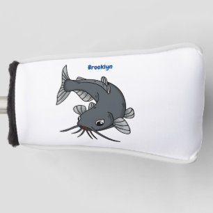 Cute catfish cartoon illustration  golf head cover