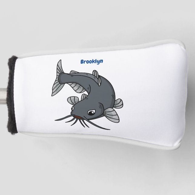 Cute catfish cartoon illustration  golf head cover (Front)