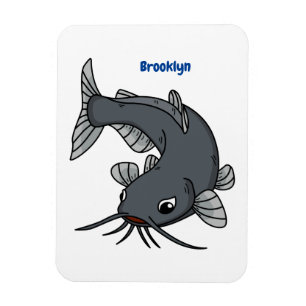Cute catfish cartoon illustration magnet