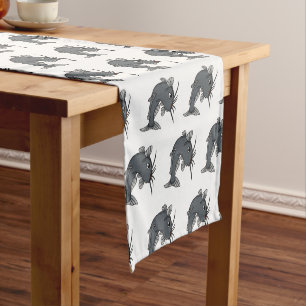 Cute catfish cartoon illustration  short table runner