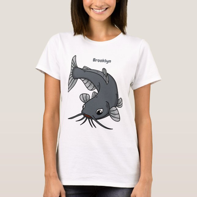 Cute catfish cartoon illustration T-Shirt (Front)