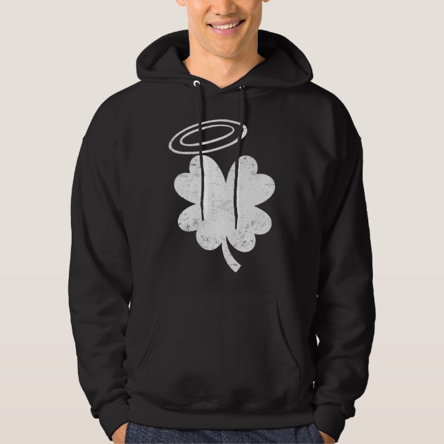 Cute Catholic St Patricks Day Holy Shamrock Hoodie (Front)
