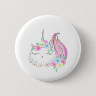 Cute Caticorn 6 Cm Round Badge