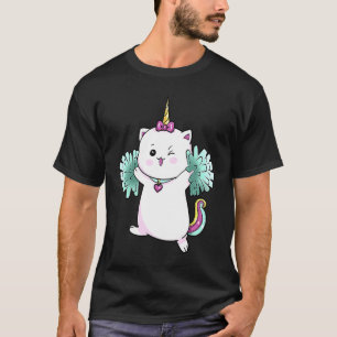 Cute Caticorn Cheerleader Cheerleading Unicorn Cat T-Shirt