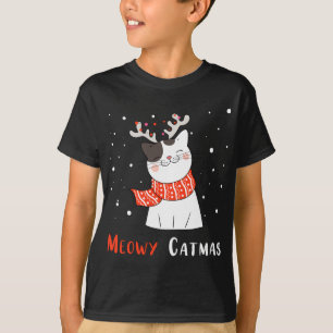 Cute Catmas Reindeer Christmas Cat Kitten Lover Xm T-Shirt
