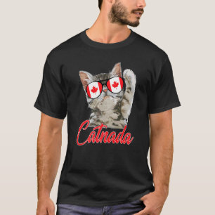 Cute Catnada Canada Cat Maple Leaf Canadian Flag S T-Shirt