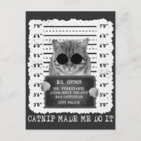 Cute Catnip Made Me Do It Cat Mugshot