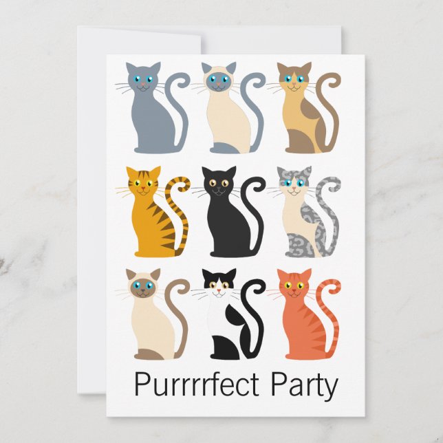 Cute Cats 40th Birthday Invitation (Front)