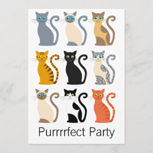 Cute Cats 40th Birthday Invitation