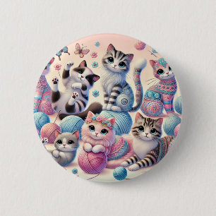 Cute Cats 6 Cm Round Badge