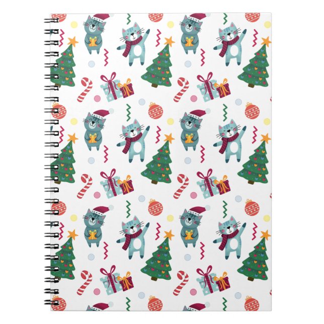 Cute Cats And Christmas Notebook (Front)
