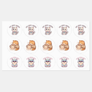 Cute Cats and Coffee Sticker Sheet
