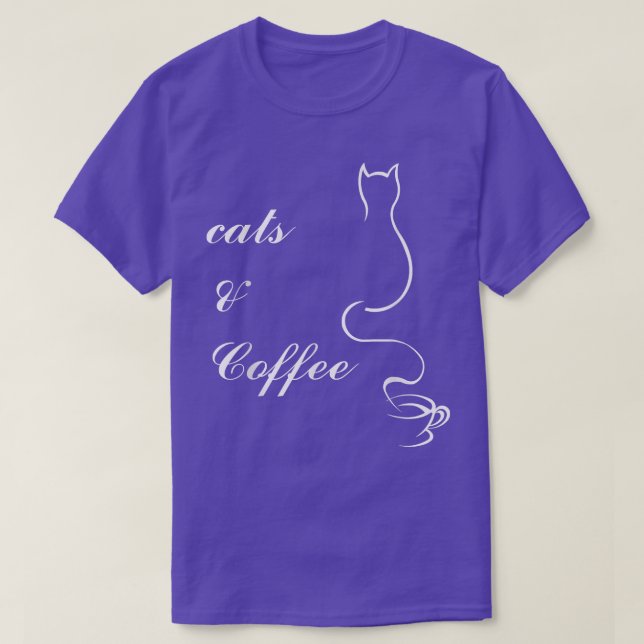 Cute Cats and Coffee T  T-Shirt (Design Front)