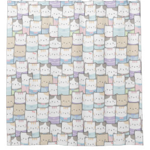 Cute Cats and Cupcakes Shower Curtain