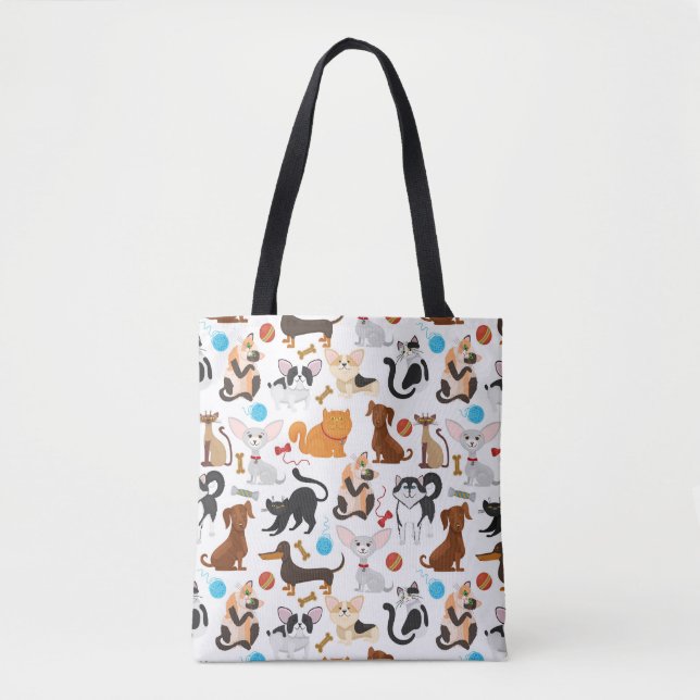 Cute Cats and Dogs Tote (Front)