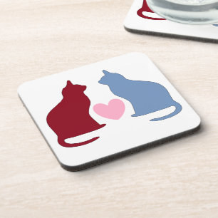 Cute Cats and Heart Coaster
