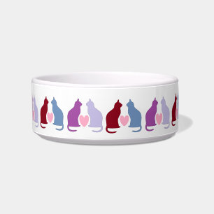 Cute Cats and Hearts Pattern Bowl