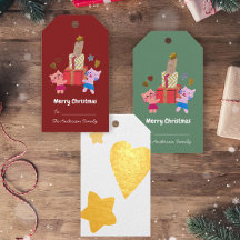 Cute cats and presents star heart red Christmas