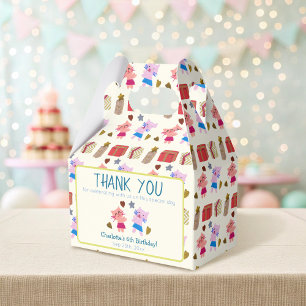 Cute Cats and Presents Yellow Kids Birthday Favour Box