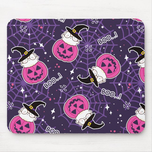 Cute Cats and Pumpkins Halloween Pattern Mouse Mat (Front)