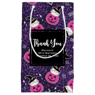 Cute Cats and Pumpkins Halloween Pattern Small Gift Bag