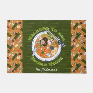 Cute Cats and Ramen Doormat