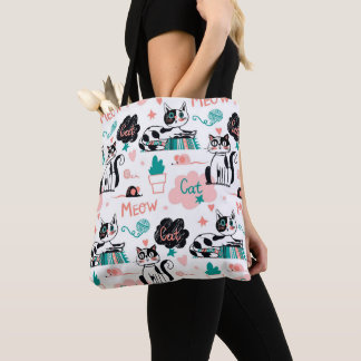 Cute Cats And Words Tote Bag