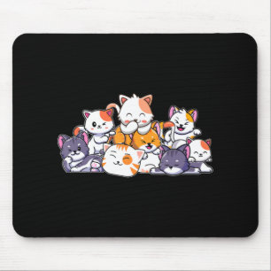 Cute Cats Anime Kawaii Japanese Otaku Neko Gift Wo Mouse Mat