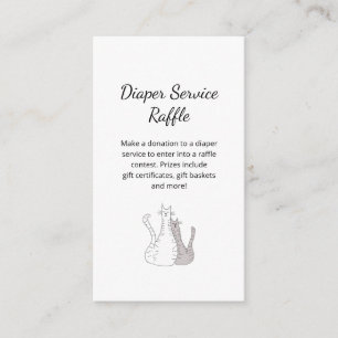 Cute Cats Baby Shower Diaper Service Raffle Game Enclosure Card