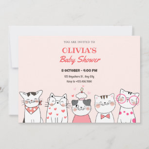 Cute cats baby shower invitation
