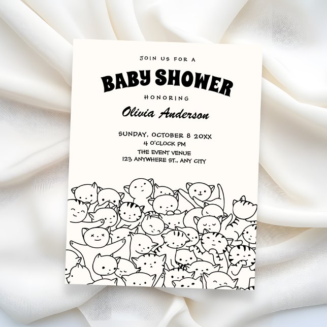 Cute cats baby shower invitation (Creator Uploaded)