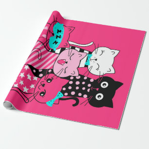 Cute Cats Best Friends Gift Funny Kitten Cat,Kitty Wrapping Paper