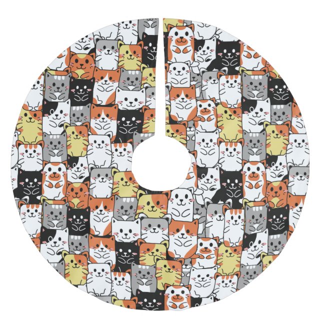 Cute Cats Brushed Polyester Tree Skirt (Front)