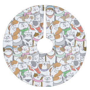 Cute Cats Brushed Polyester Tree Skirt