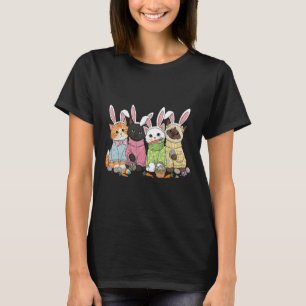 Cute Cats Bunny Ears Kitten Squad Egg Hunt Easter T-Shirt