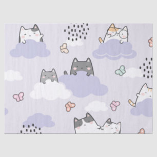 Cute Cats Butterflies Spring Decoupage Tissue Paper