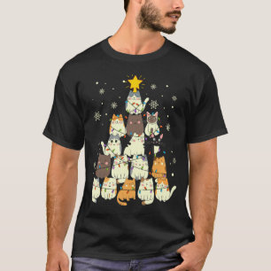 Cute Cats Christmas Tree Funny T-Shirt