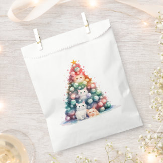 Cute Cats Colourful Christmas Tree Favour Bags