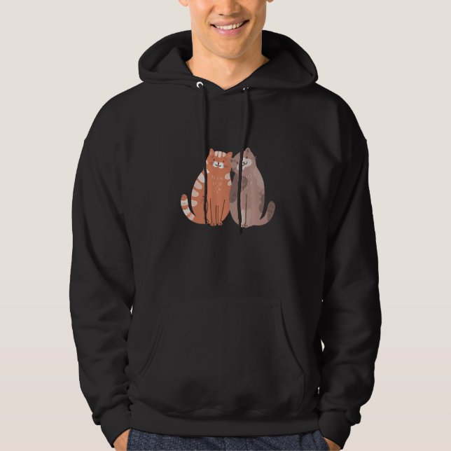Cute cats couple   hoodie (Front)