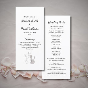 Cute Cats Elegant Typography Wedding Ceremony  Programme