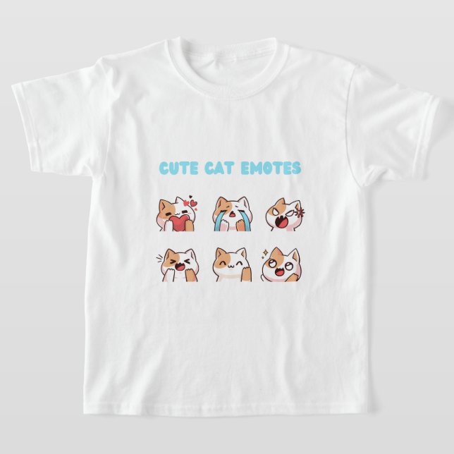 Cute cats emotes T-shirt  (Laydown)
