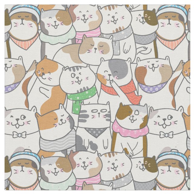 Cute Cats Fabric (Close Up)