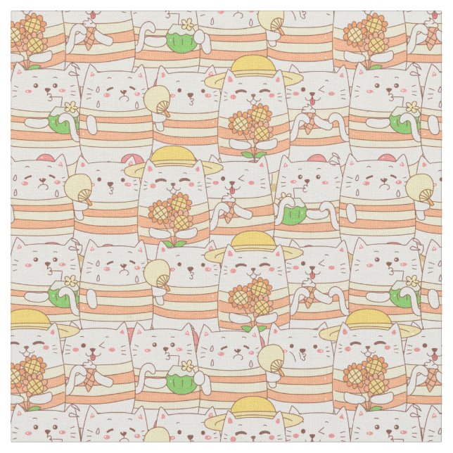 Cute Cats Fabric (Close Up)