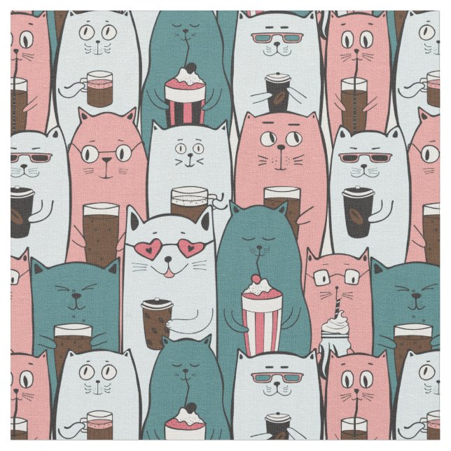 Cute Cats Fabric (Close Up)