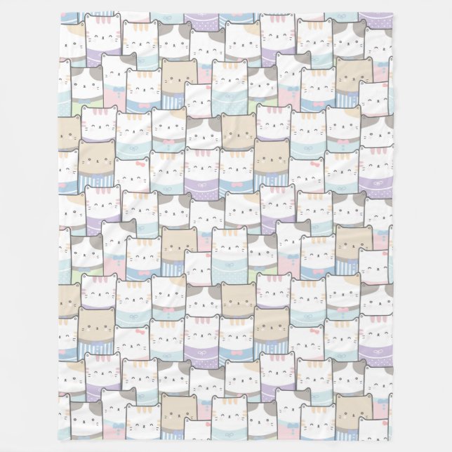 Cute Cats Fleece Blanket (Front)