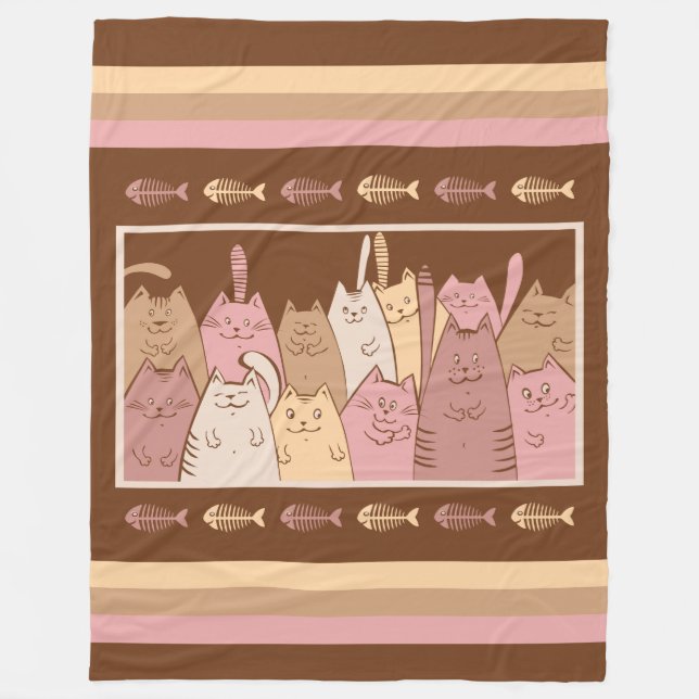 Cute Cats Fleece Blanket (Front)